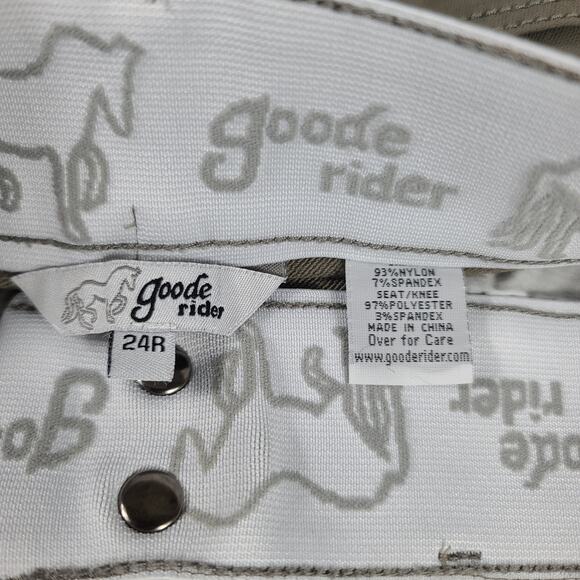 Goode Rider Equestrian Horse Riding Full Seat Breeches Pants Gray 24 R - Picture 5 of 5